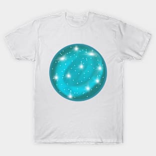 Turquoise Universe Bubble T-Shirt